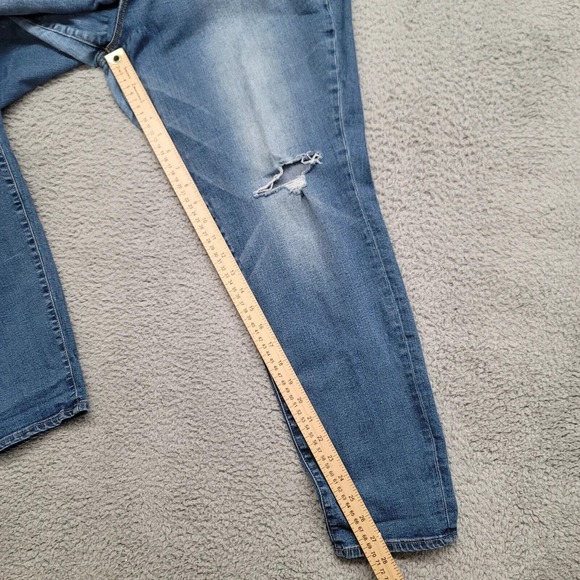 Old Navy Jeans Womens 20 Regular Blue Denim Distressed Rockstar‎ Super Skinny - Picture 11 of 13